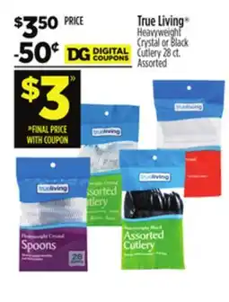 Dollar General True Living Heavyweight Crystal or Black Cutlery 28 ct., Assorted offer