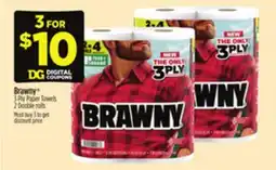 Dollar General Brawny 3 Ply Paper Towels offer