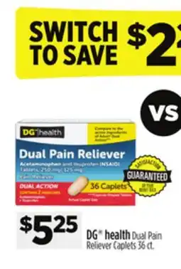 Dollar General DG health Dual Pain Reliever Caplets offer