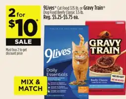 Dollar General 9Lives Cat Food or Gravy Train Dog Food Beefy Classic offer