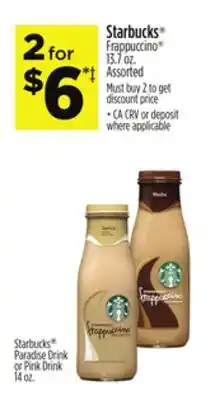 Dollar General Starbucks Frappuccino 13.7 oz. Assorted, Starbucks offer