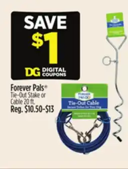 Dollar General Forever Pals Tie-Out Stake or Cable offer
