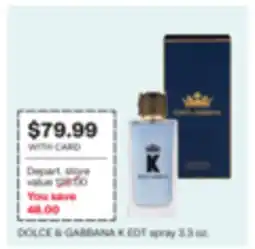 CVS DOLCE & GABBANA K EDT spray 3.3 oz offer