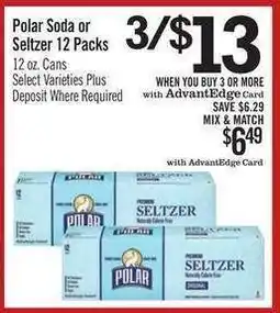 Price Chopper Polar Soda or Seltzer 12 Packs offer