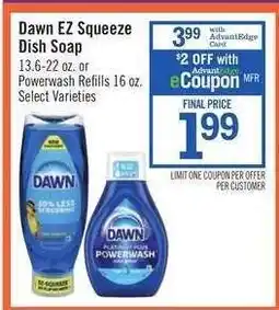 Price Chopper Dawn EZ Squeeze Dish Soap offer