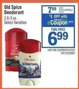 Price Chopper Old Spice Deodorant offer