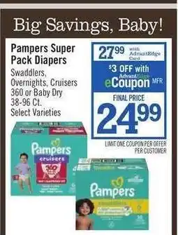 Price Chopper Pampers Super Pack Diapers offer