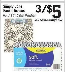 Price Chopper Simply Done Facial Tissues offer