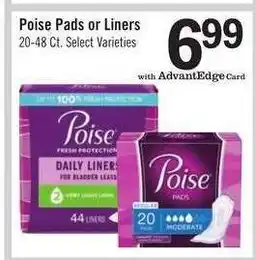 Price Chopper Poise Pads or Liners offer