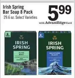 Price Chopper Irish Spring Bar Soap 8 Pack offer