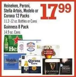 Price Chopper Heineken, Peroni, Stella Artois, Modelo or Corona 12 Packs offer