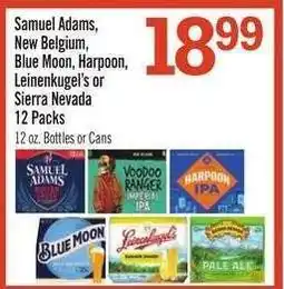 Price Chopper Samuel Adams, New Belgium, Blue Moon, Harpoon, Leinenkugel's or Sierra Nevada offer