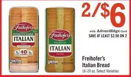 Price Chopper Freihofer’s Italian Bread offer