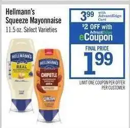 Price Chopper Hellmann's Squeeze Mayonnaise offer