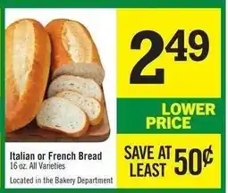 Price Chopper Italian or French Bread offer