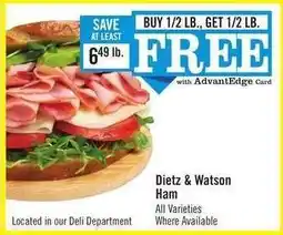 Price Chopper Dietz & Watson Ham offer