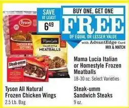 Price Chopper Tyson All Natural Frozen Chicken Wings offer