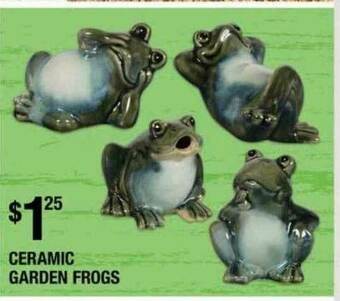 Dollar Tree Ceramic Garden Frogs offer