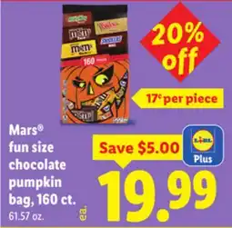 Lidl Mars fun size chocolate pumpkin bag, 160 ct offer