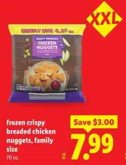 Lidl frozen crispy breaded chicken nuggets, family size offer