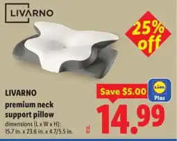 Lidl LIVARNO premium neck support pillow offer