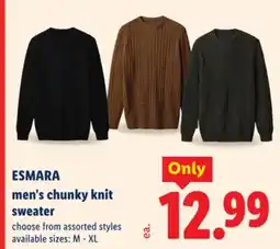 Lidl ESMARA men's chunky knit sweater offer
