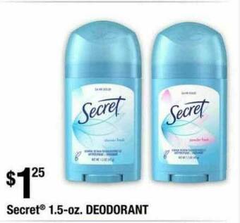 Dollar Tree Secret Deodorant offer