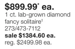 JC Penney 1 ct. lab-grown diamond fancy solitaire‡ offer