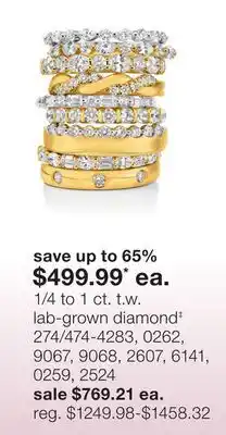 JC Penney 1/4 to 1 ct. t.w. lab-grown diamond‡ offer