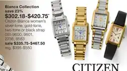 JC Penney Citizen Bianca women's silver-tone, gold-tone, two-tone or black strap offer