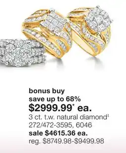 JC Penney 3 ct. t.w. natural diamond‡ offer