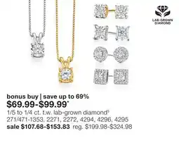 JC Penney 1/5 to 1/4 ct. t.w. lab-grown diamond§ offer