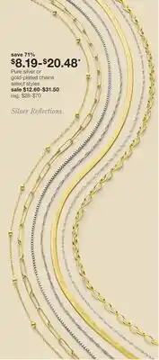JC Penney Pure silver or gold-plated chains offer