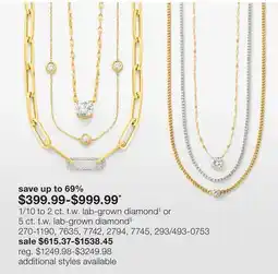 JC Penney 1/10 to 2 ct. t.w. lab-grown diamond‡ or 5 ct. t.w. lab-grown diamond§ offer