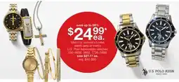 JC Penney Men's or women's boxed watch sets or men's U.S. Polo Association watches offer