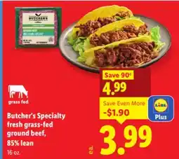Lidl Butcher's Specialty fresh grass-fed ground beef, 85% lean offer