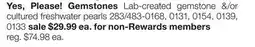 JC Penney from front cover: Gemstones Lab-created gemstone &/or cultured freshwater pearls offer