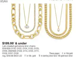 JC Penney Lab-created gemstone & or chains offer