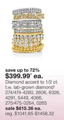 JC Penney Diamond accent to 1/2 ct. t.w. lab-grown diamond‡ offer