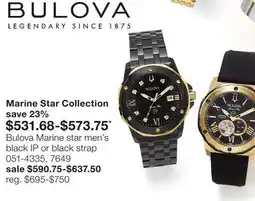 JC Penney Bulova Marine star men's black IP or black strap offer
