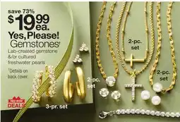JC Penney Yes, Please! Gemstones, Lab-created gemstone &/or cultured freshwater pearls offer