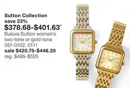 JC Penney Bulova Sutton women's two-tone or gold-tone offer