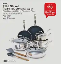 JC Penney Blue Diamond Bond Stainless Steel 12-Pc. Cookware Set offer