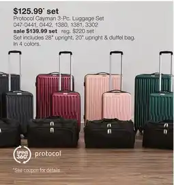 JC Penney Protocol Cayman 3-Pc. Luggage Set offer
