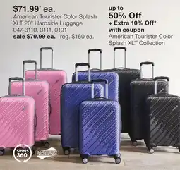 JC Penney American Tourister Color Splash XLT 20 Hardside Luggage offer