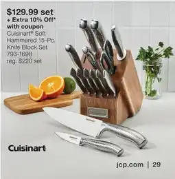 JC Penney Cuisinart Soft Hammered 15-Pc. Knife Block Set offer