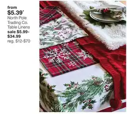 JC Penney North Pole Trading Co. Table Linens offer