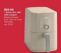 JC Penney Martha Stewart 6-Qt. Slim Air Fryer offer