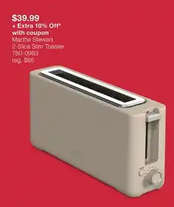 JC Penney Martha Stewart 2-Slice Slim Toaster offer