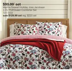 JC Penney Martha Stewart Holiday Joss Jacobean 3-Pc. Full/Queen Comforter Set offer
